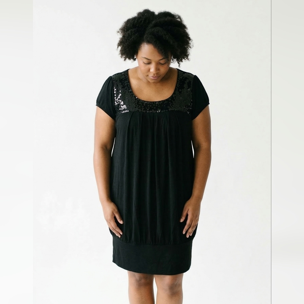 Vintage Torrid Dress Black Sequins Minimalist Retro Y2K Party 3X